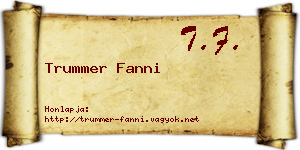 Trummer Fanni névjegykártya